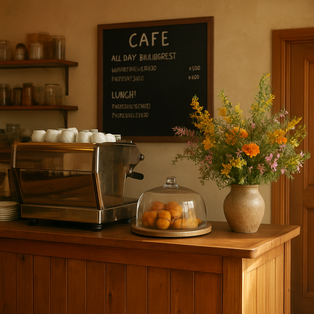 The counter and interior of Daisy Cafe and Restaurant in Highfields